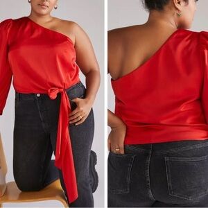 NWT Mare Mare x Anthropologie Off Shoulder Drape Puff Sleeve Blouse Sexy Size 2X